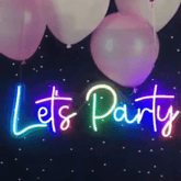 Lets Party Neon | Led Neon Signs | Multi colour neon sign | Neon sign for wall decor multi colour - BBD GIFTS